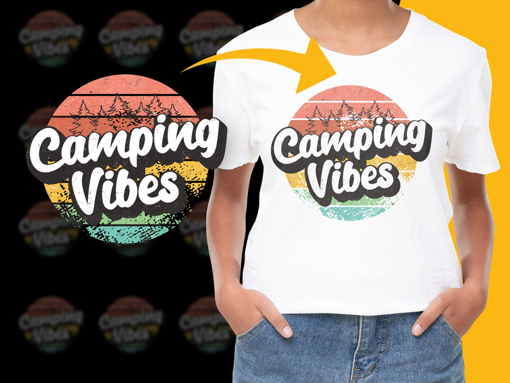 Camping Vibes T-Shirt, Outdoor Adventure Graphic Tee, Nature Lover Gift, Unisex White Shirt