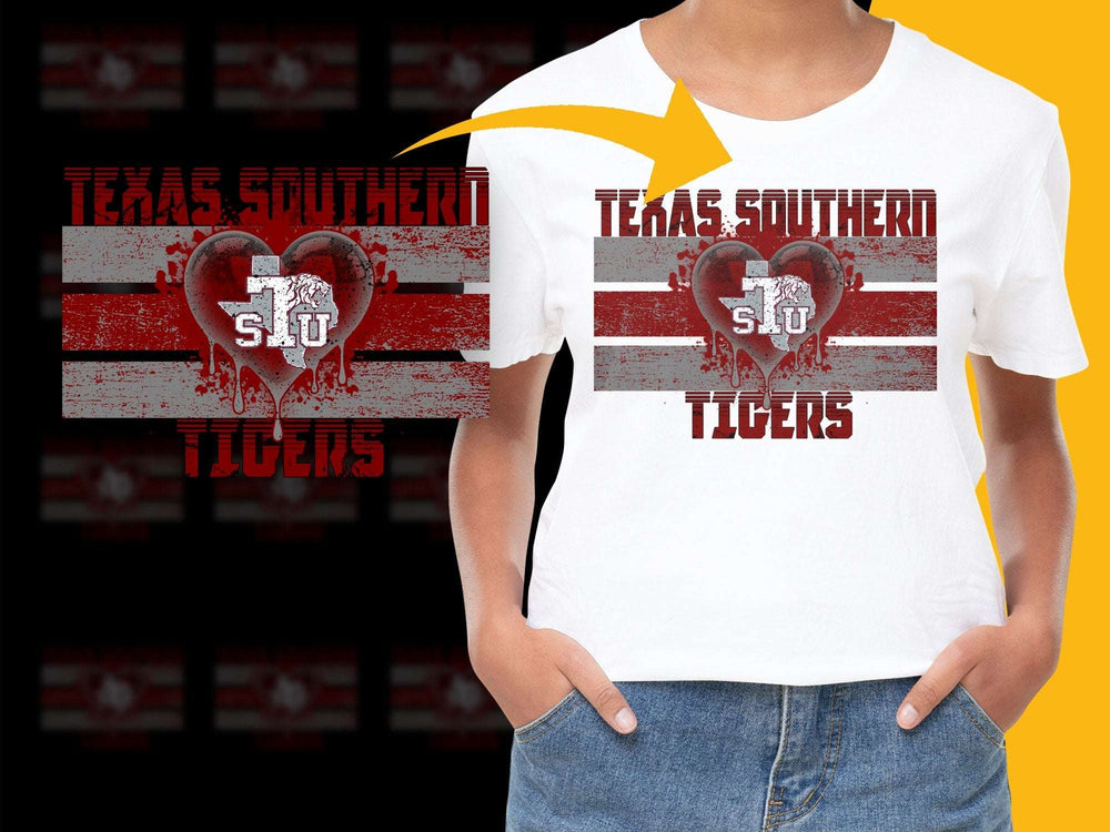 Texas Southern University Tigers T-Shirt, Distressed Graphic, College Sports Fan Apparel, Unisex Cotton Tee