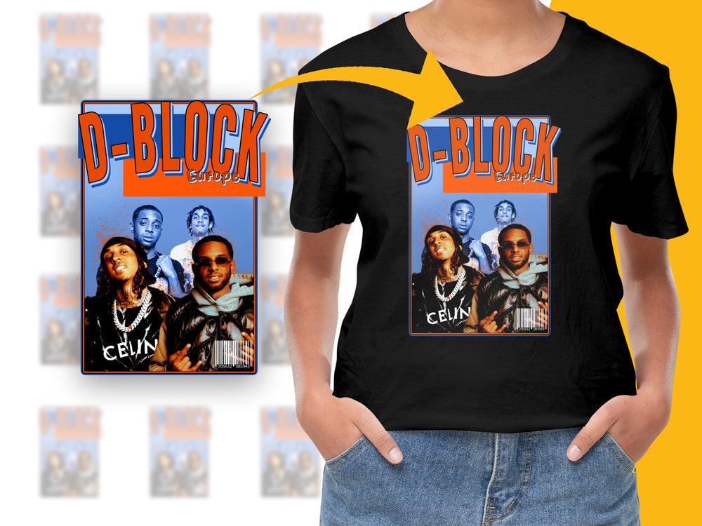 Vintage D-Block Band T-Shirt, 90s Hip-Hop Tee, Streetwear Fashion, Urban Music Apparel, Collector's Item, Unisex Black Shirt.