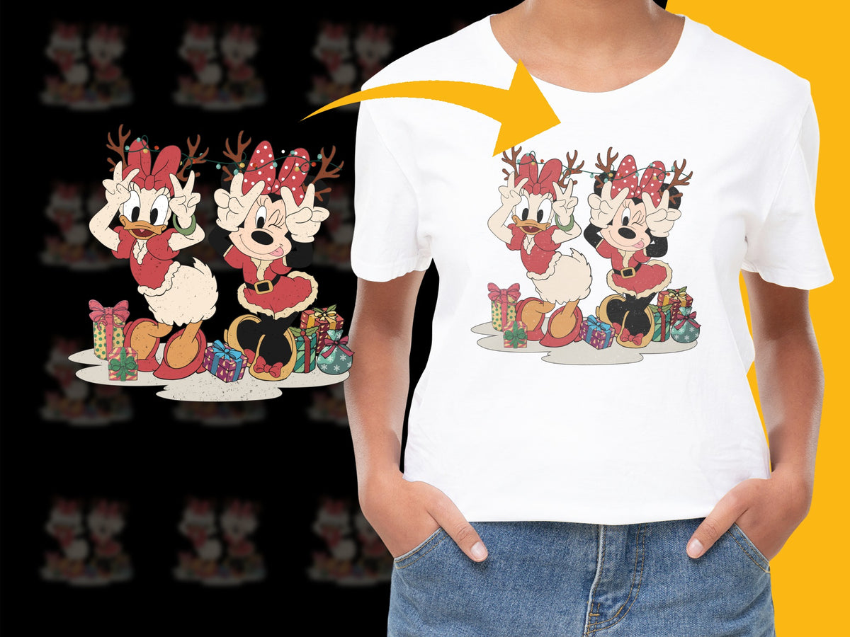 Festive Reindeer Christmas T-Shirt, Cute Holiday Graphic Tee, Kids and Adults Holiday Apparel