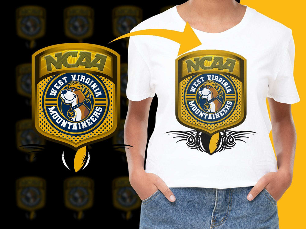 West Virginia Mountaineers NCAA Logo T-Shirt, College Sports Graphic Tee, Unisex Cotton Shirt