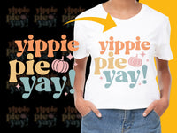 Load image into Gallery viewer, Yippie Pie Yay T-Shirt, Fun Bold Text Graphic Tee, Pumpkin Star Design, Unisex Casual Shirt