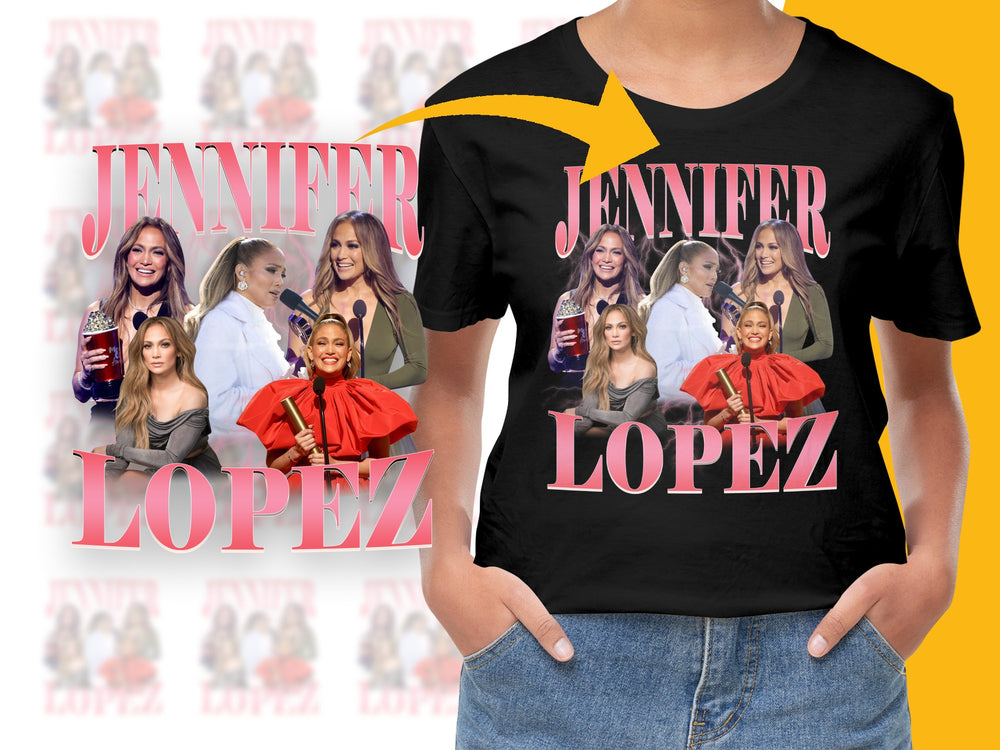 Jennifer Lopez Fan T-Shirt, Custom JLo Photo Collage Tee, Unisex Pop Icon Shirt, Music Lover Gift