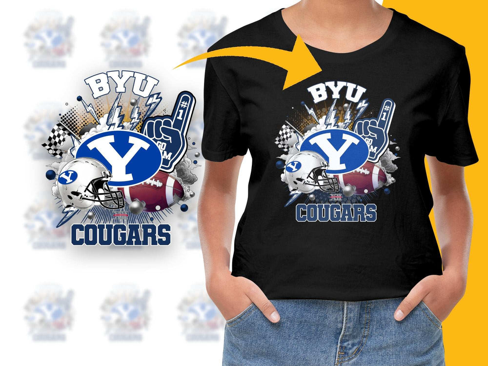 BYU Cougars T-Shirt, College Football Fan Gear, Sports Graphic Tee, Casual Wear