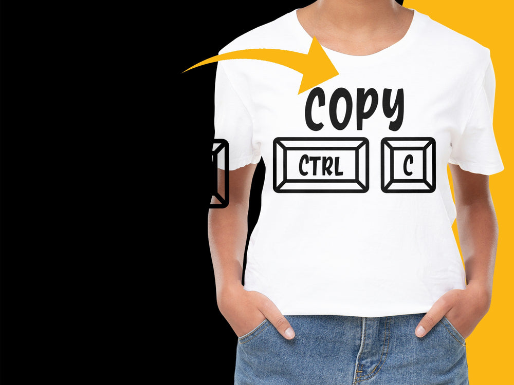 Funny Programmer T-Shirt, Copy Paste Ctrl C Ctrl V Geek Nerd Humor, Unisex White Tee