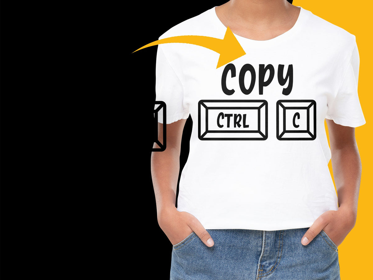 Funny Programmer T-Shirt, Copy Paste Ctrl C Ctrl V Geek Nerd Humor, Unisex White Tee