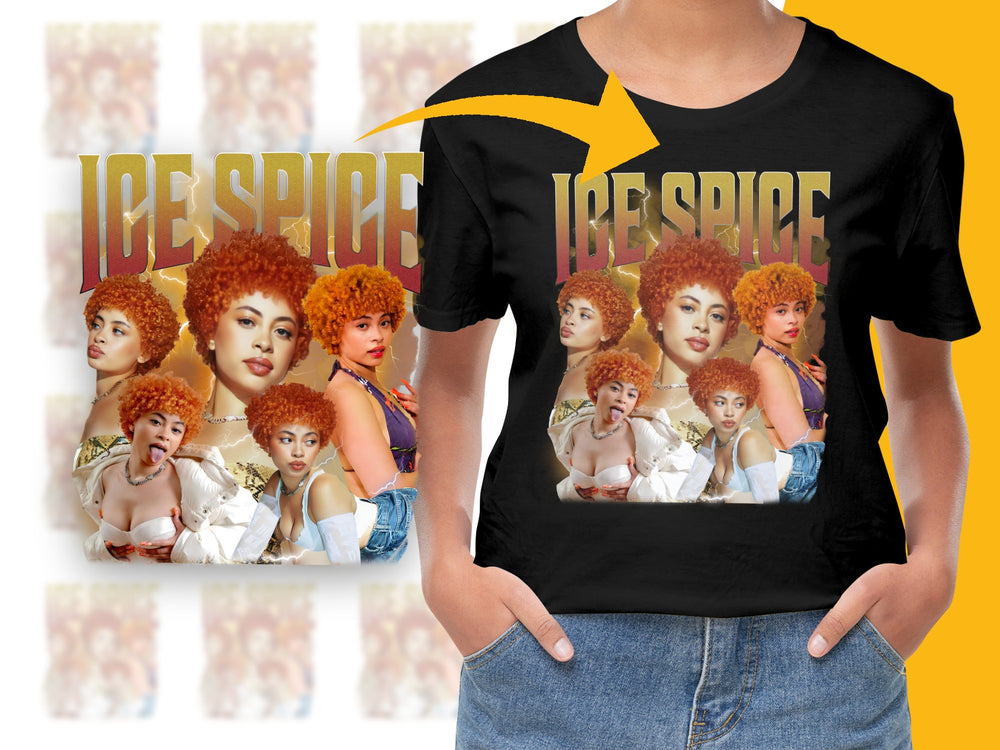 Ice Spice Graphic Tee, Hip-Hop Artist Inspired T-Shirt, Trendy Music Fan Merch, Stylish Casual Wear