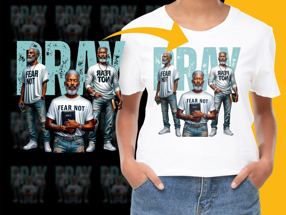 Fear Not Aleph Town Graphic T-Shirt, Urban Style Streetwear, Bold Men's Fashion Tee, Hip-Hop Inspired Top