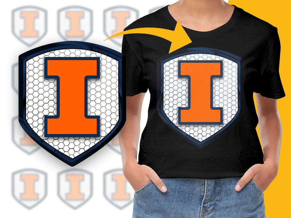University of Illinois Logo T-Shirt, Orange Blue College Apparel, Unisex Graphic Tee for Fans