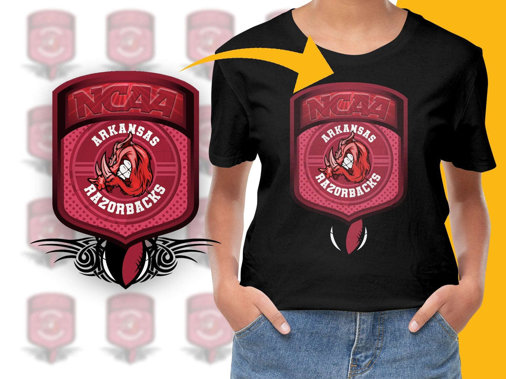 Arkansas Razorbacks NCAA Logo Black T-Shirt, Unisex College Football Apparel