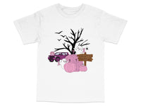 Load image into Gallery viewer, Cute Halloween T-Shirt, Spooky Tree, Ghosts, Pumpkin, Pickup Truck Design, Unisex Kids Tee