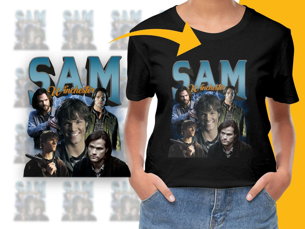 Sam Winchester Fan T-Shirt, Supernatural TV Show Graphic Tee, Multiple Images, Unisex Clothing