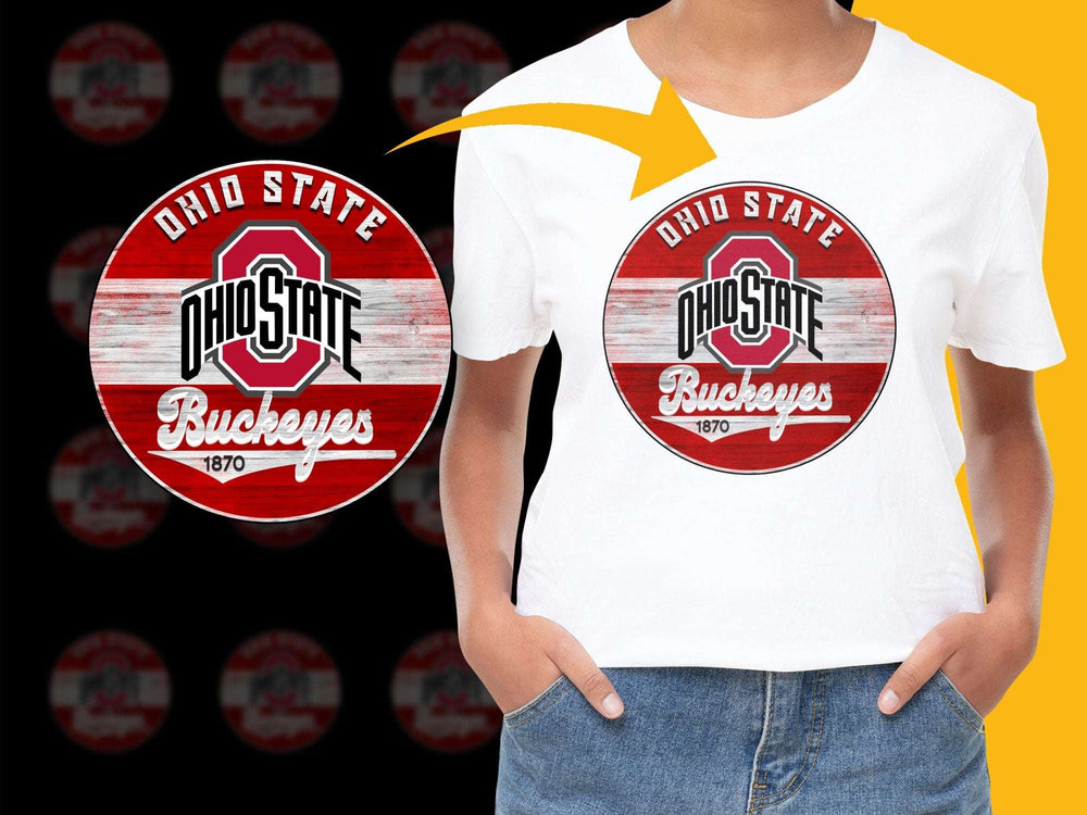 Ohio State Buckeyes 1870 T-Shirt, Vintage Distressed Logo, College Sports Fan Apparel, Unisex White Tee
