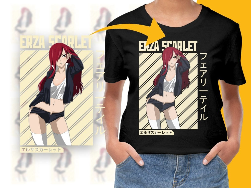 Fairy Tail Erza Scarlet Anime Character PNG Digital - Teepew