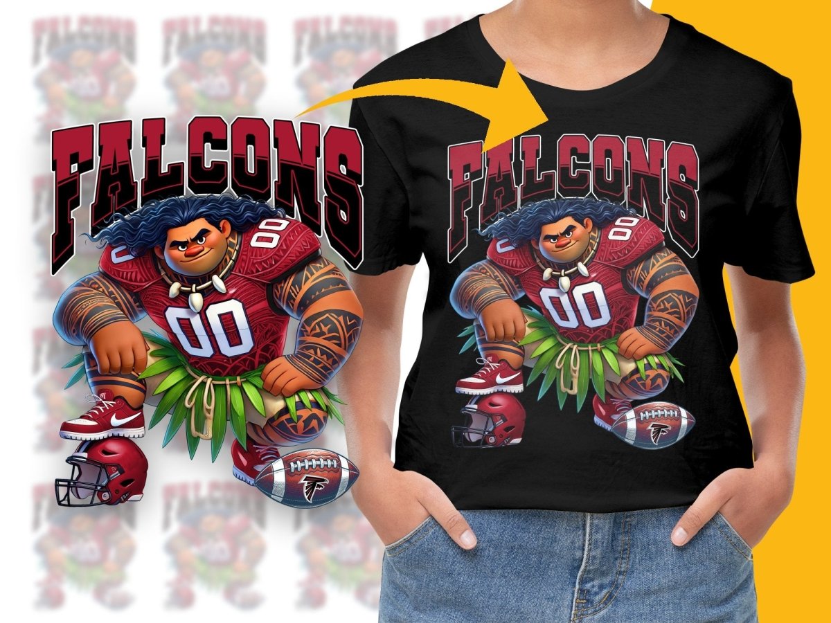 Falcons Maui Moana NFL Football Cartoon PNG File - Teepew