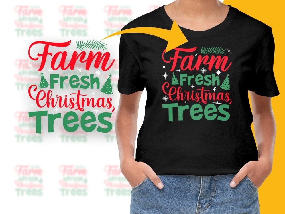 Farm Fresh Christmas Trees Graphic PNG File - Teepew