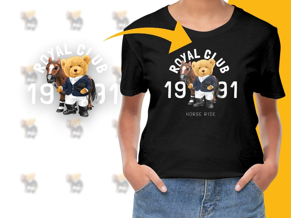 Fashionable Bear with Horse Graphic PNG File - Teepew