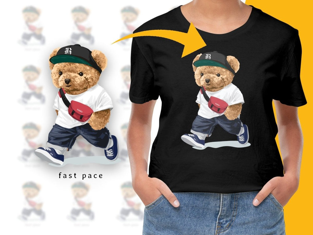 Fast Pace Bear Graphic Print Style PNG File - Teepew
