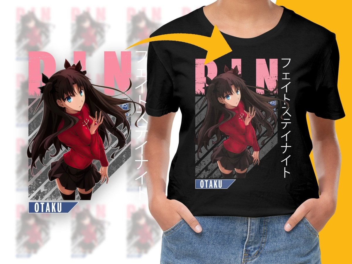 Fate Stay Night Rin Tohsaka Anime Art PNG Digital - Teepew