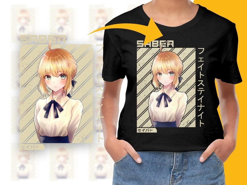 Fate Stay Night Saber Anime Character PNG Digital - Teepew
