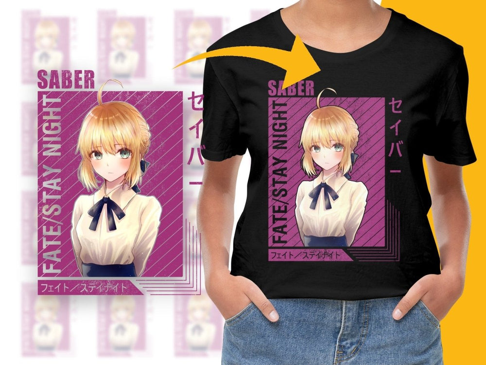 Fate Stay Night Saber Anime Character PNG Digital - Teepew
