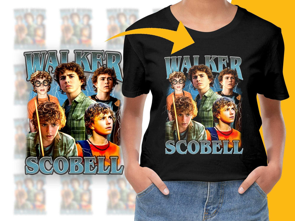 Walker Scobell Fan T-Shirt, Multiple Poses Print, Casual Black Tee, Movie Character Shirt, Gift for Fans