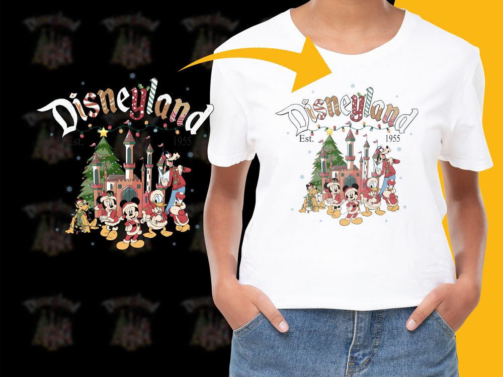Vintage Disneyland 1955 T-Shirt, Classic Cartoon Characters, Theme Park Souvenir, Retro Graphic Tee, Unisex Fashion Top
