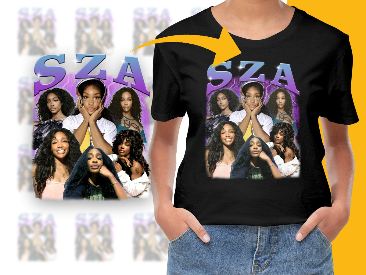 SZA Collage Graphic T-Shirt, Music Fan Tee, Pop Culture Shirt, Gift for Her, Trendy Merch, Concert Apparel
