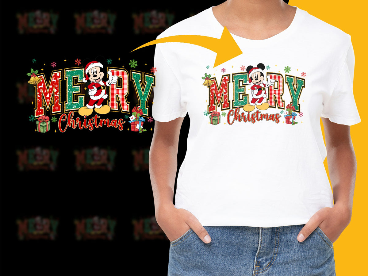 Merry Christmas Minnie Mouse T-Shirt, Holiday Graphic Tee, Kids and Adults Sizes, Festive Apparel