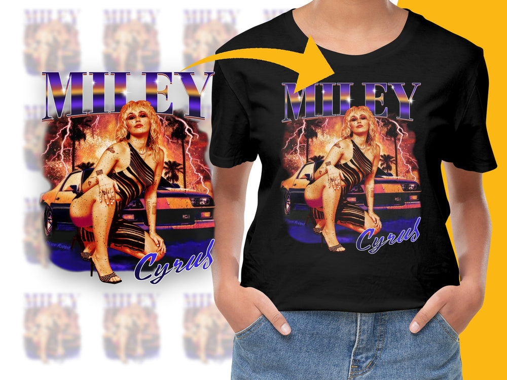 Miley Cyrus Graphic T-Shirt, Vintage Style Pop Star Tee, Retro Music Fan Apparel, Unisex Fashion Top