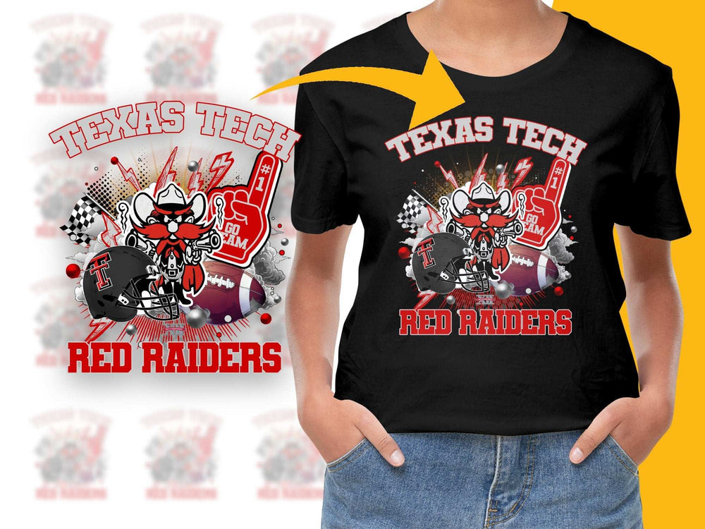 Texas Tech Red Raiders Graphic T-Shirt, College Sports Tee, Fan Apparel, Black Cotton Shirt