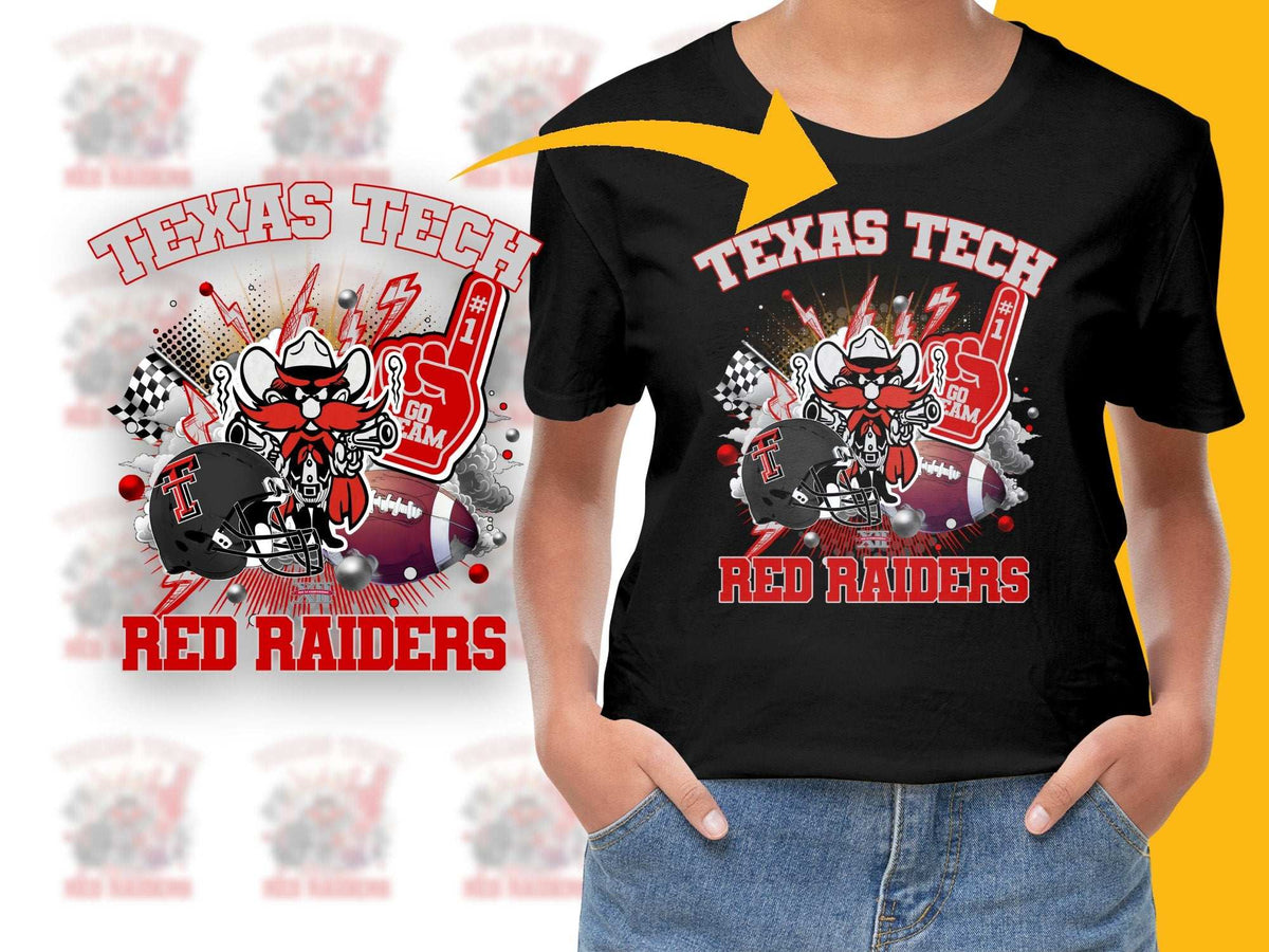 Texas Tech Red Raiders Graphic T-Shirt, College Sports Tee, Fan Apparel, Black Cotton Shirt
