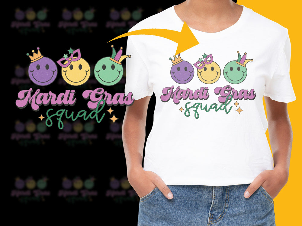 Mardi Gras Squad T-Shirt, Cute Kids Carnival Tee, Colorful Holiday Shirt, Festive Parade Apparel for Children
