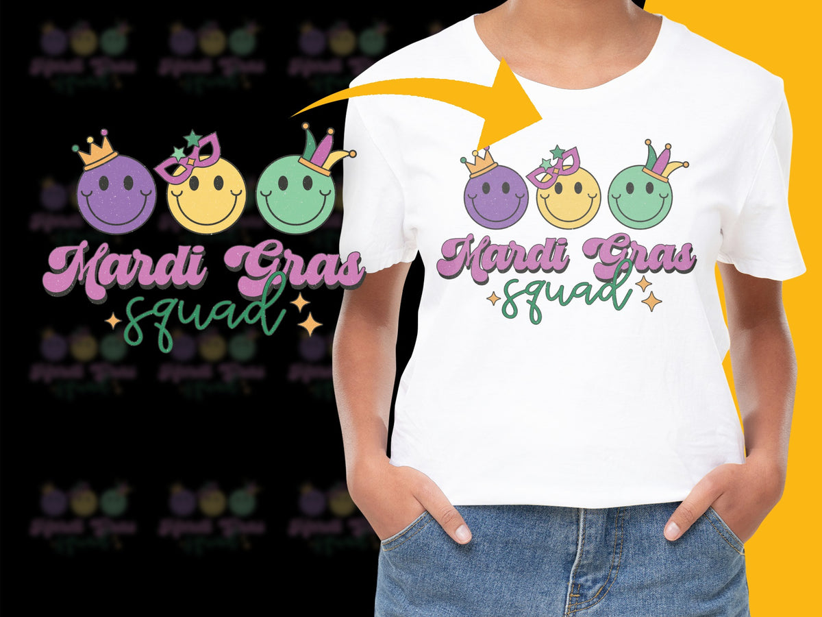 Mardi Gras Squad T-Shirt, Cute Kids Carnival Tee, Colorful Holiday Shirt, Festive Parade Apparel for Children