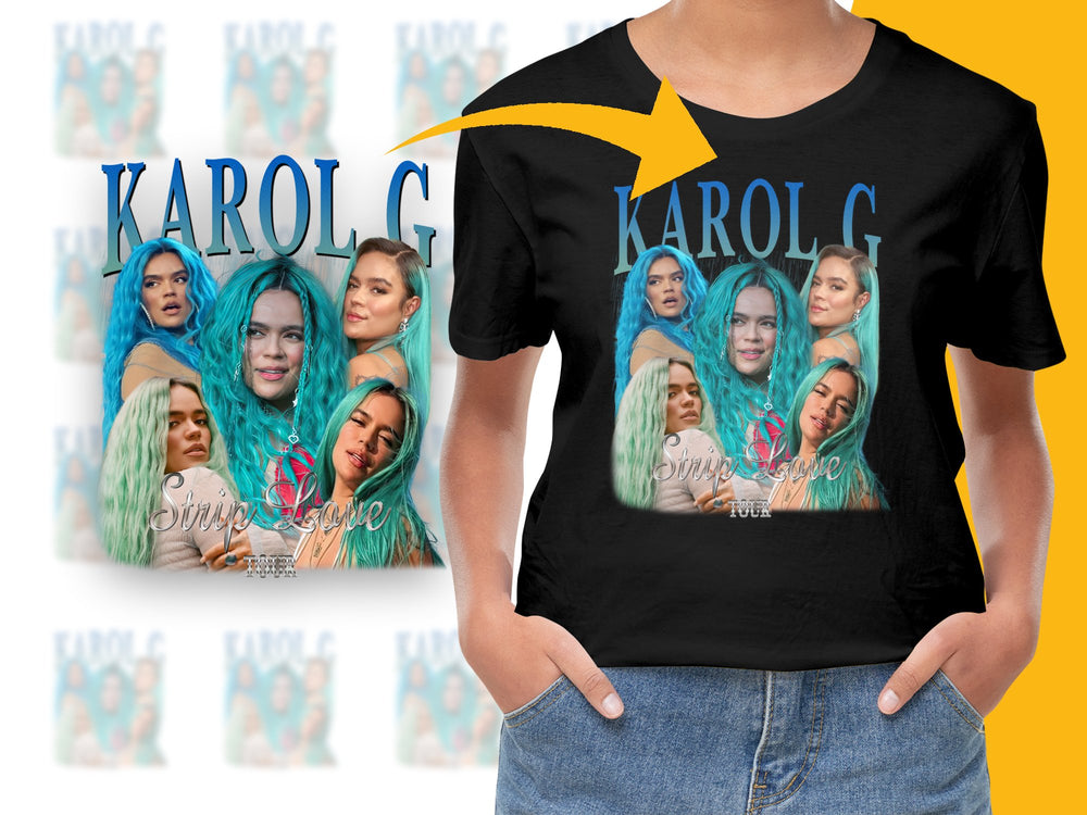 Karol G Fan T-Shirt, Vibrant Pop Art Design, Trendy Music Artist Tee, Unisex Fashion Top