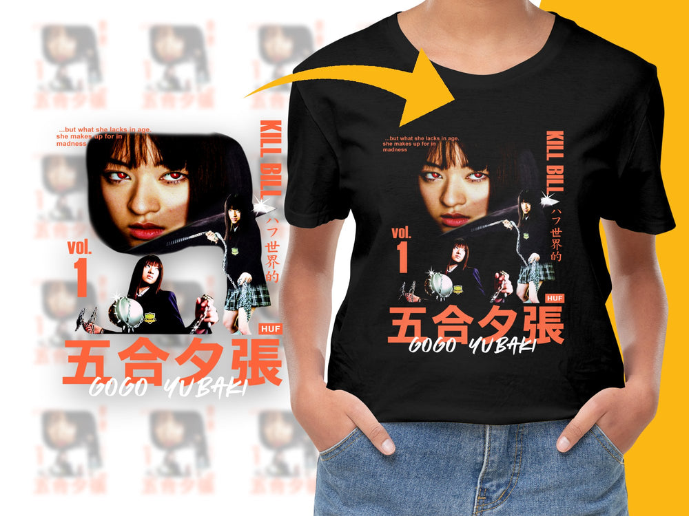 Kill Bill Movie Graphic T-Shirt, Uma Thurman, Quentin Tarantino, Vintage Style Cotton Tee for Fans