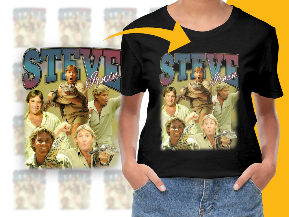 Vintage Steve Irwin Graphic T-Shirt, Classic TV Show Tee, Wildlife Conservation Shirt, Retro Style Top