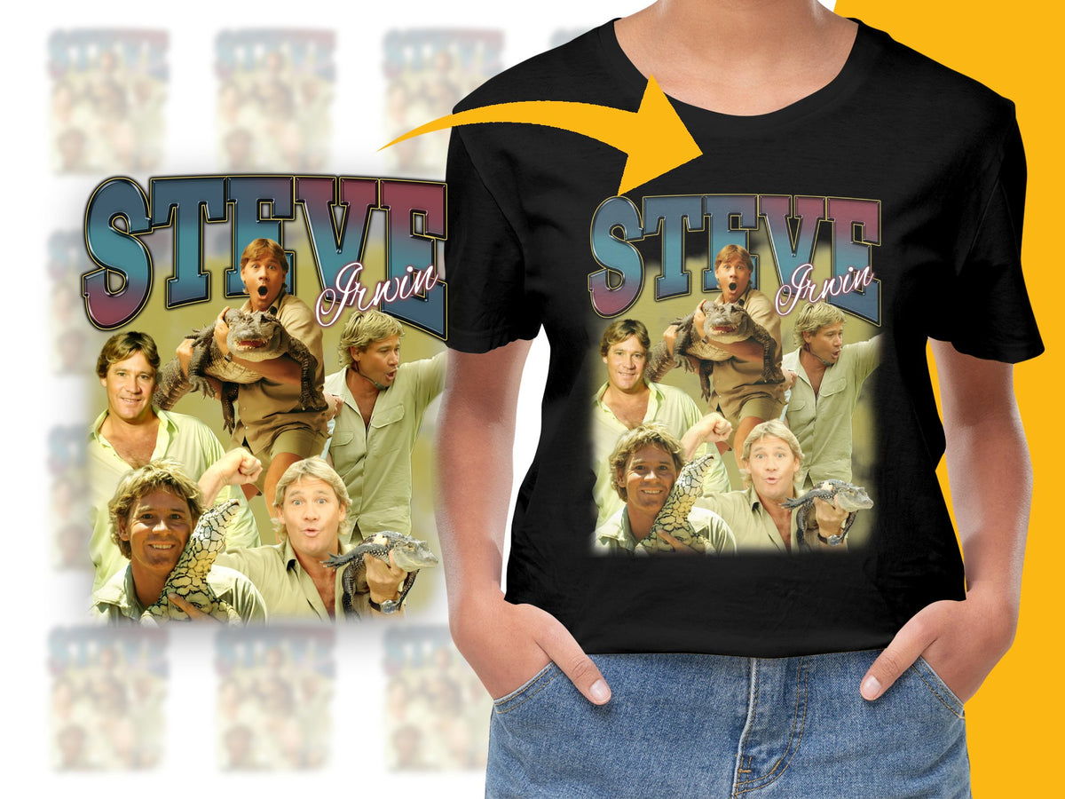 Vintage Steve Irwin Graphic T-Shirt, Classic TV Show Tee, Wildlife Conservation Shirt, Retro Style Top