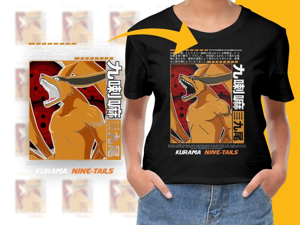 Fearsome Kurama Nine - Tails Fox Anime Graphic PNG File - Teepew
