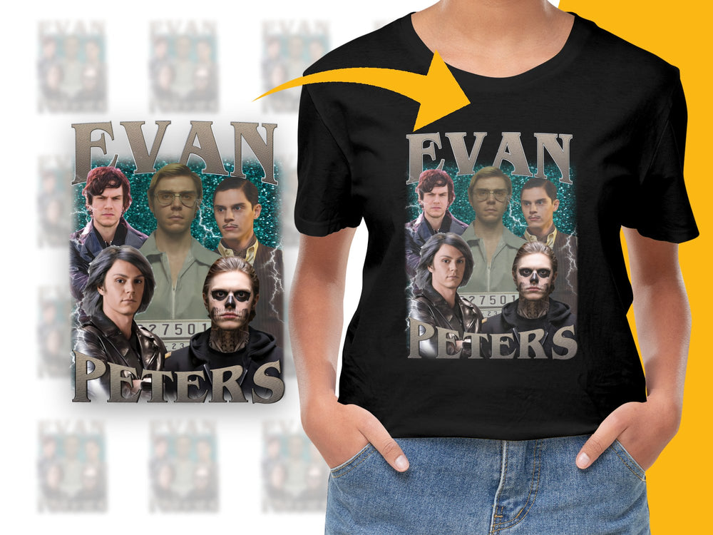 Evan Peters Themed T-Shirt, Graphic Tee, Unisex Fan Apparel, Movie Characters Cotton Shirt