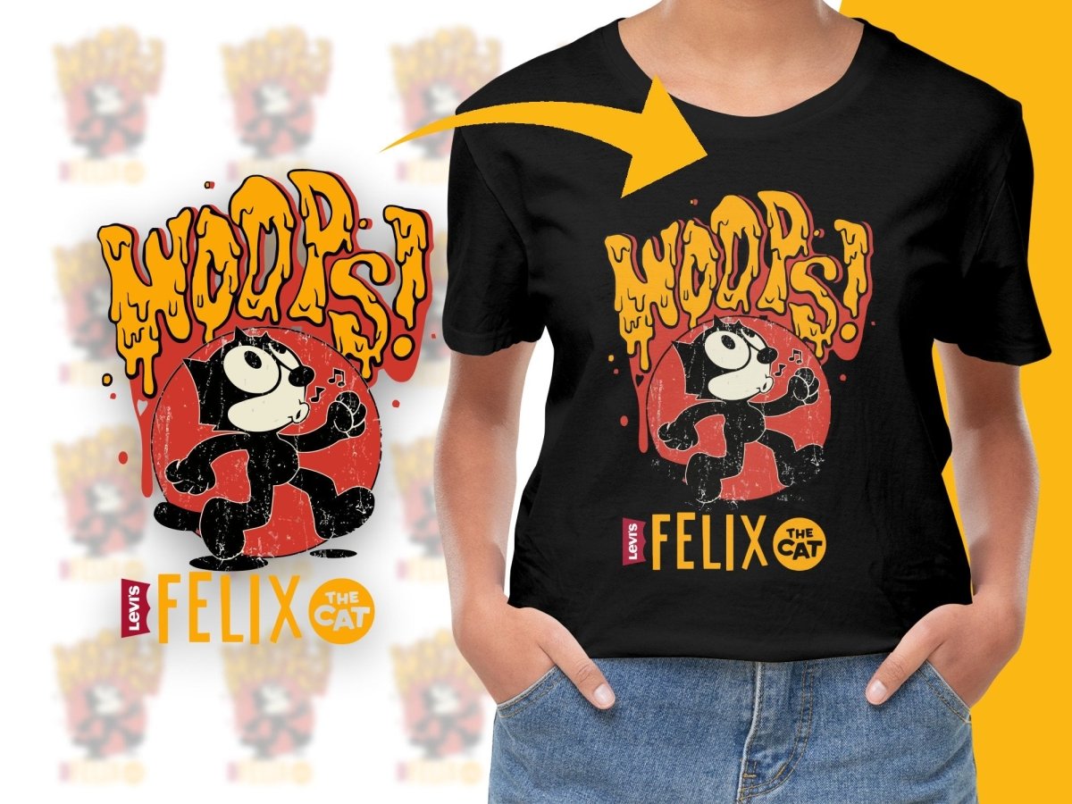 Felix the Cat Woops Design Graphic Short Sleeve PNG File - Teepew