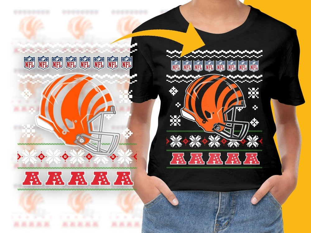 Festive Bengals NFL Christmas Graphic Design PNG File - Teepew