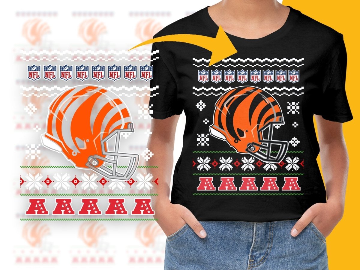 Festive Bengals NFL Christmas Graphic Design PNG File - Teepew