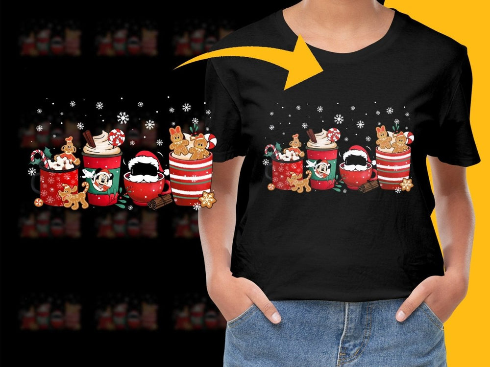 Festive Cartoon Character Christmas Hot Cocoa PNG File - Teepew