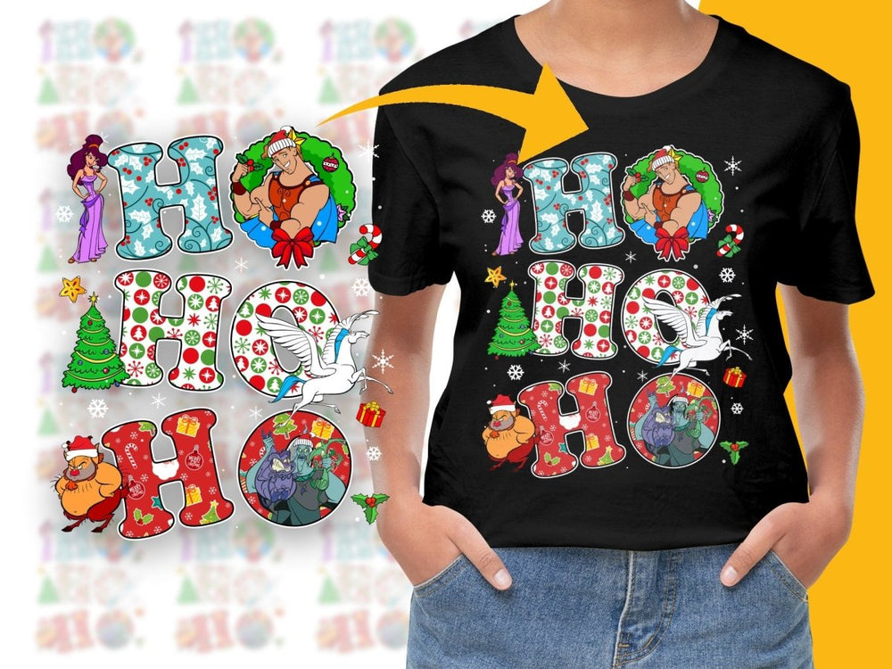 Festive Cartoon Characters Ho Ho Ho Christmas PNG File - Teepew