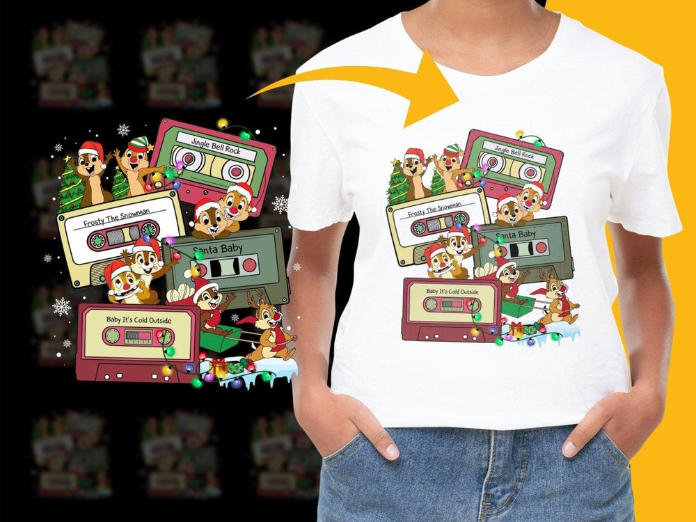 Festive Cartoon Chipmunks in Holiday Cassette PNG File - Teepew