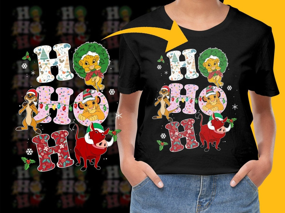 Festive Cartoon Lion and Friends Christmas PNG File - Teepew