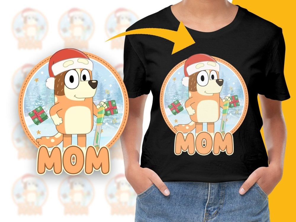 Festive Christmas Bluey Mom Character Graphic PNG File - Teepew