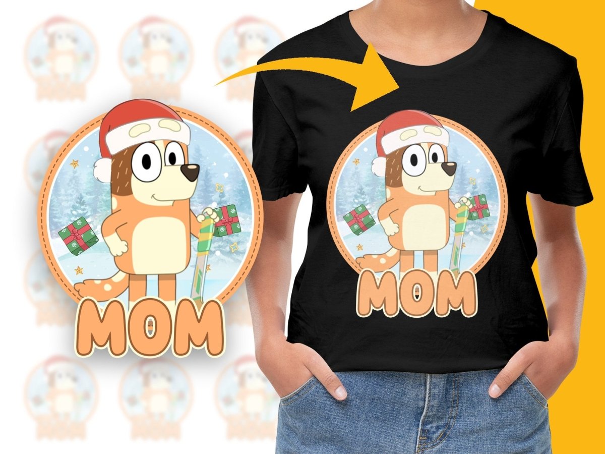 Festive Christmas Bluey Mom Character Graphic PNG File - Teepew