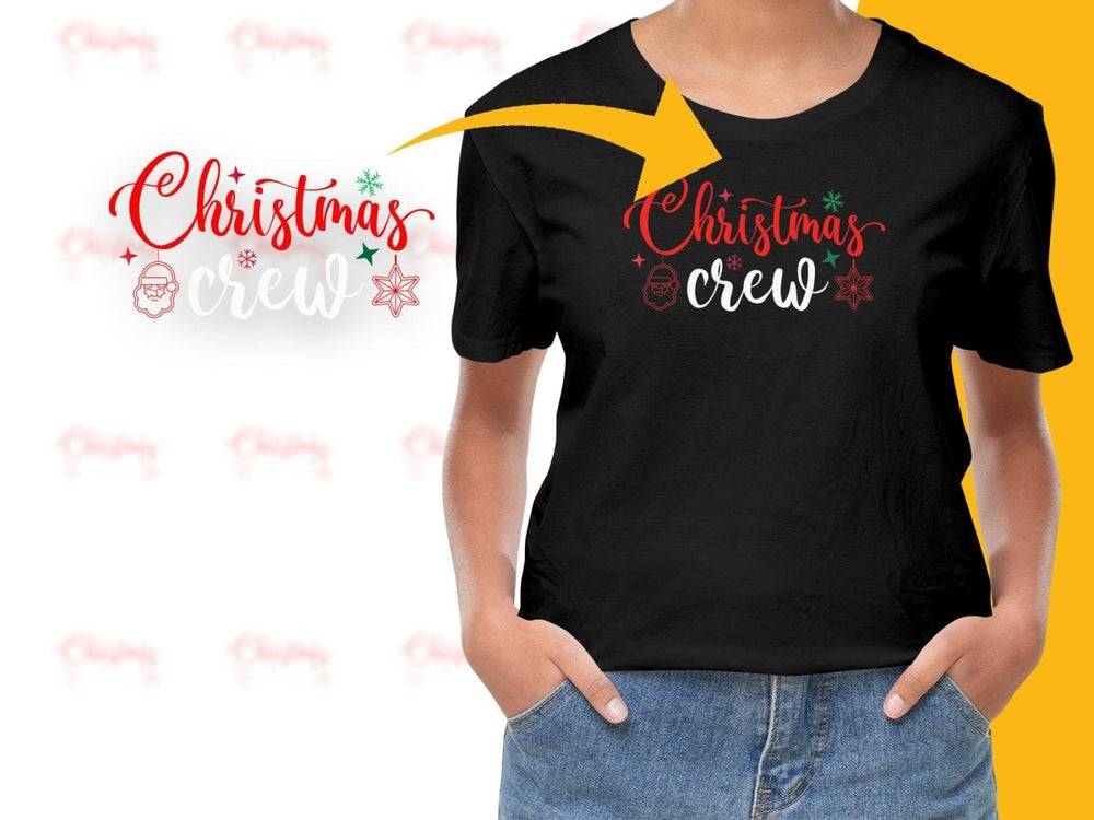 Festive Christmas Crew Graphic Short Sleeve PNG File - Teepew